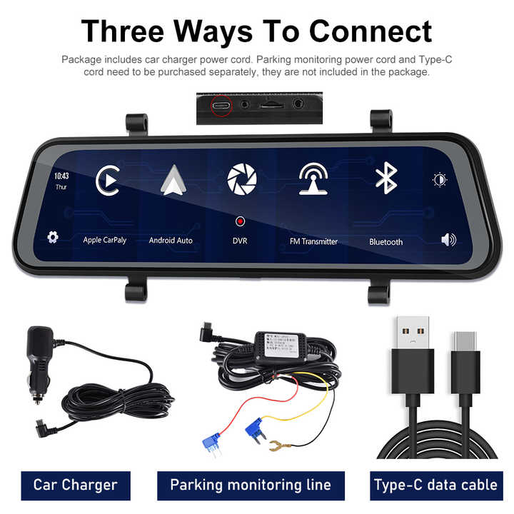 CarLover - Premium Dual Lens Dash Cam™ W Apple-Carply/Andriod-Auto