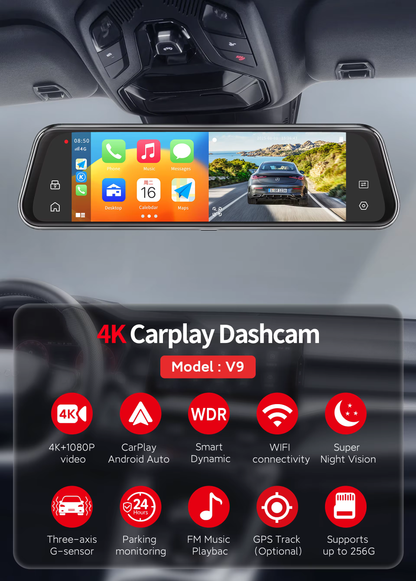 CarLover - Premium Dual Lens Dash Cam™ W Apple-Carply/Andriod-Auto